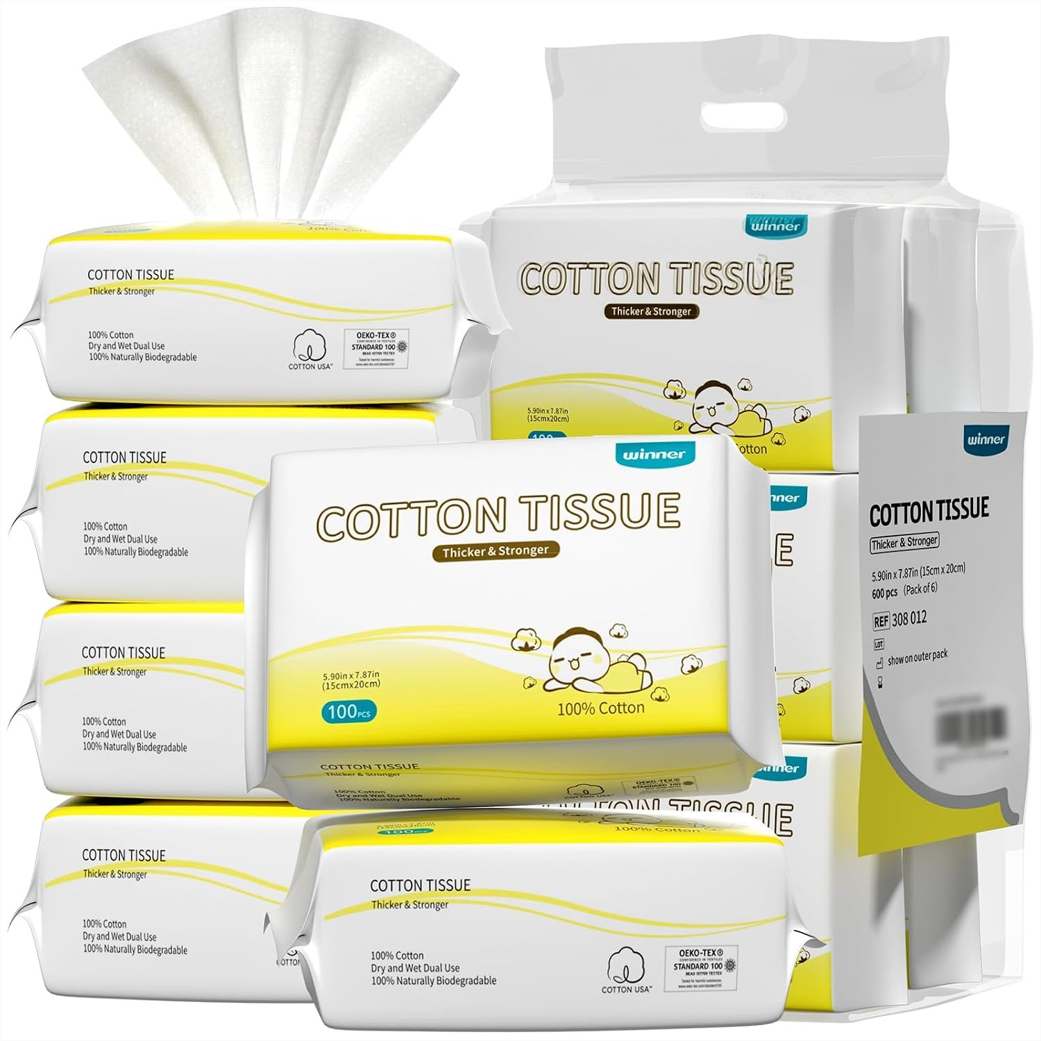 Baby Products For Dry Skin - 100% Cotton Dry Wipes for Baby