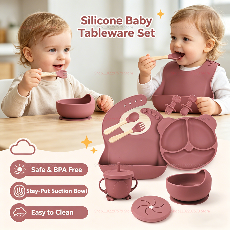 Baby Led Weaning Set - New Baby Feeding Plate Sets Suction