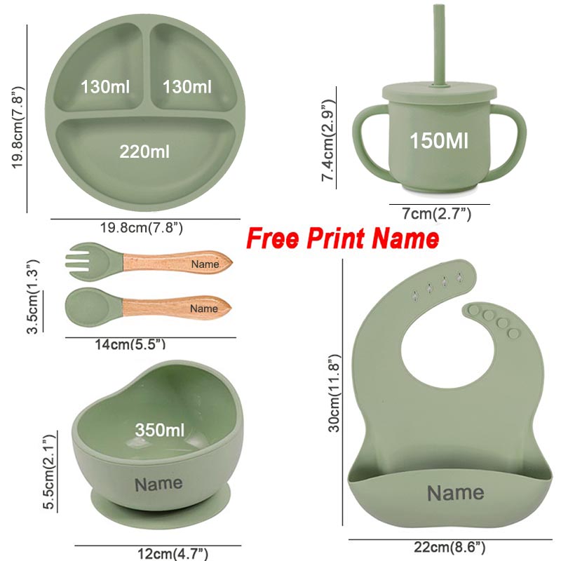 6Pcs Silicone Tableware For Ki - Baby Led Weaning Set บทวิจารณ์และราคา