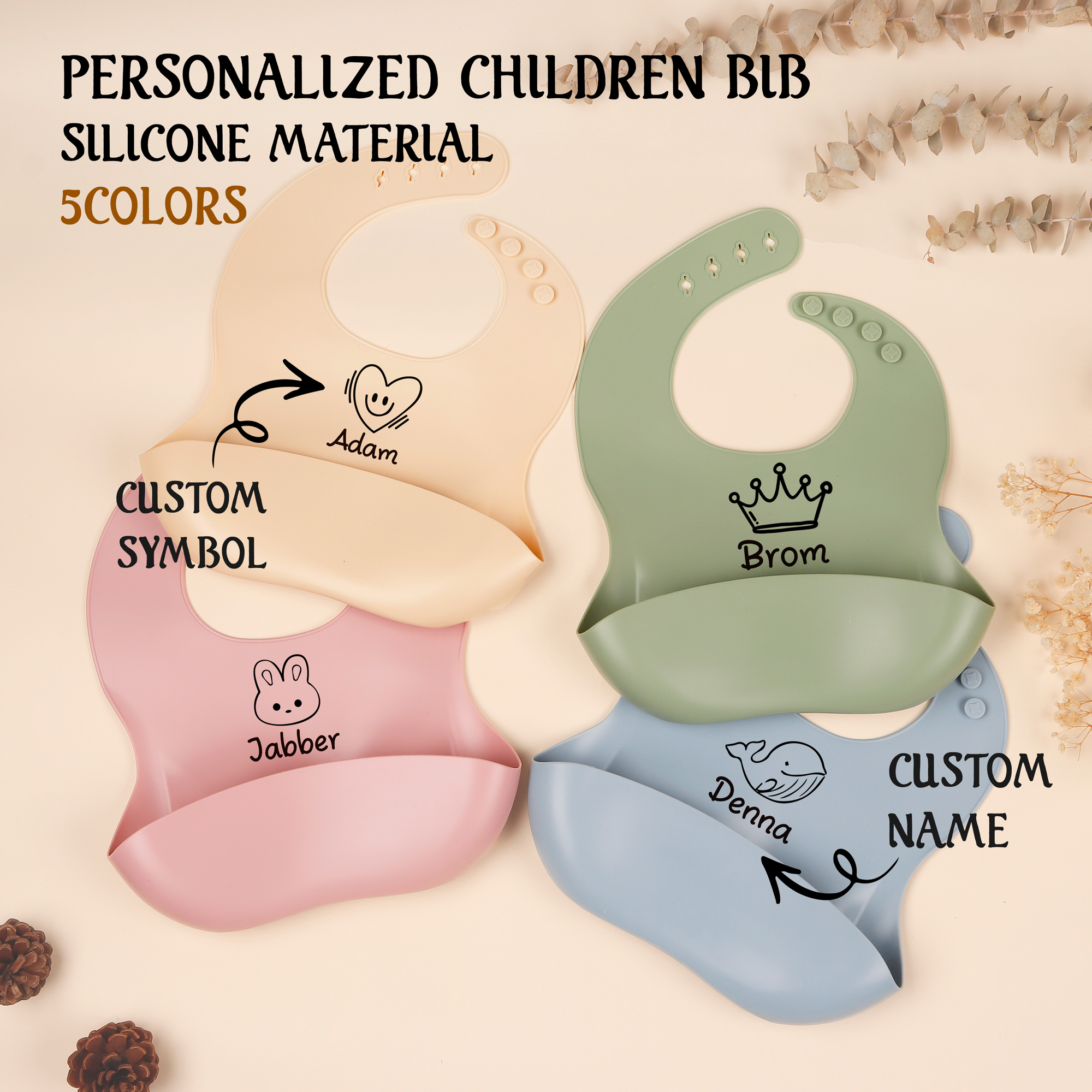1pc Personalized Bib, Custom B - Silicone Baby Bibs บทวิจารณ์และราคา