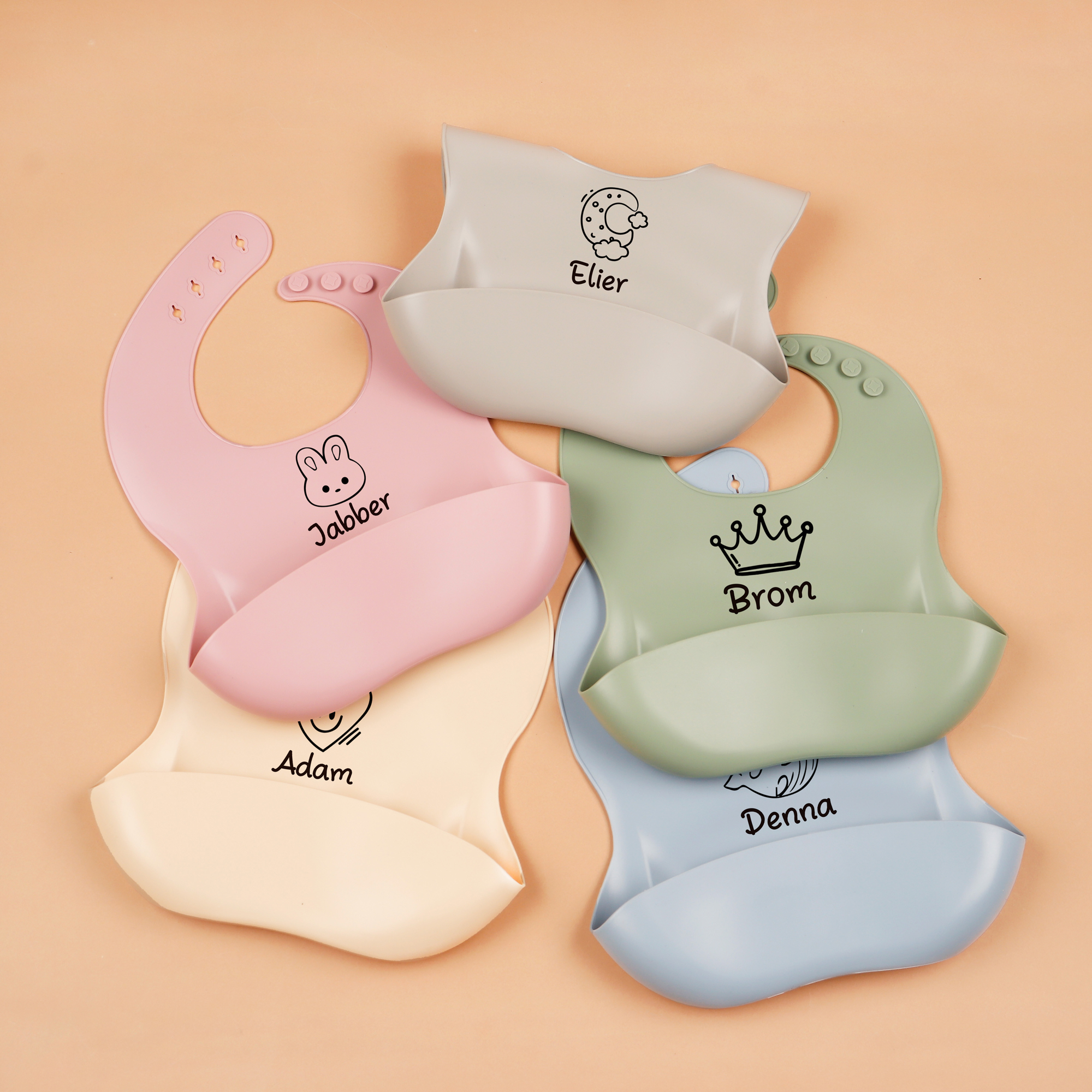 1pc Personalized Bib, Custom B - Silicone Baby Bibs บทวิจารณ์และราคา