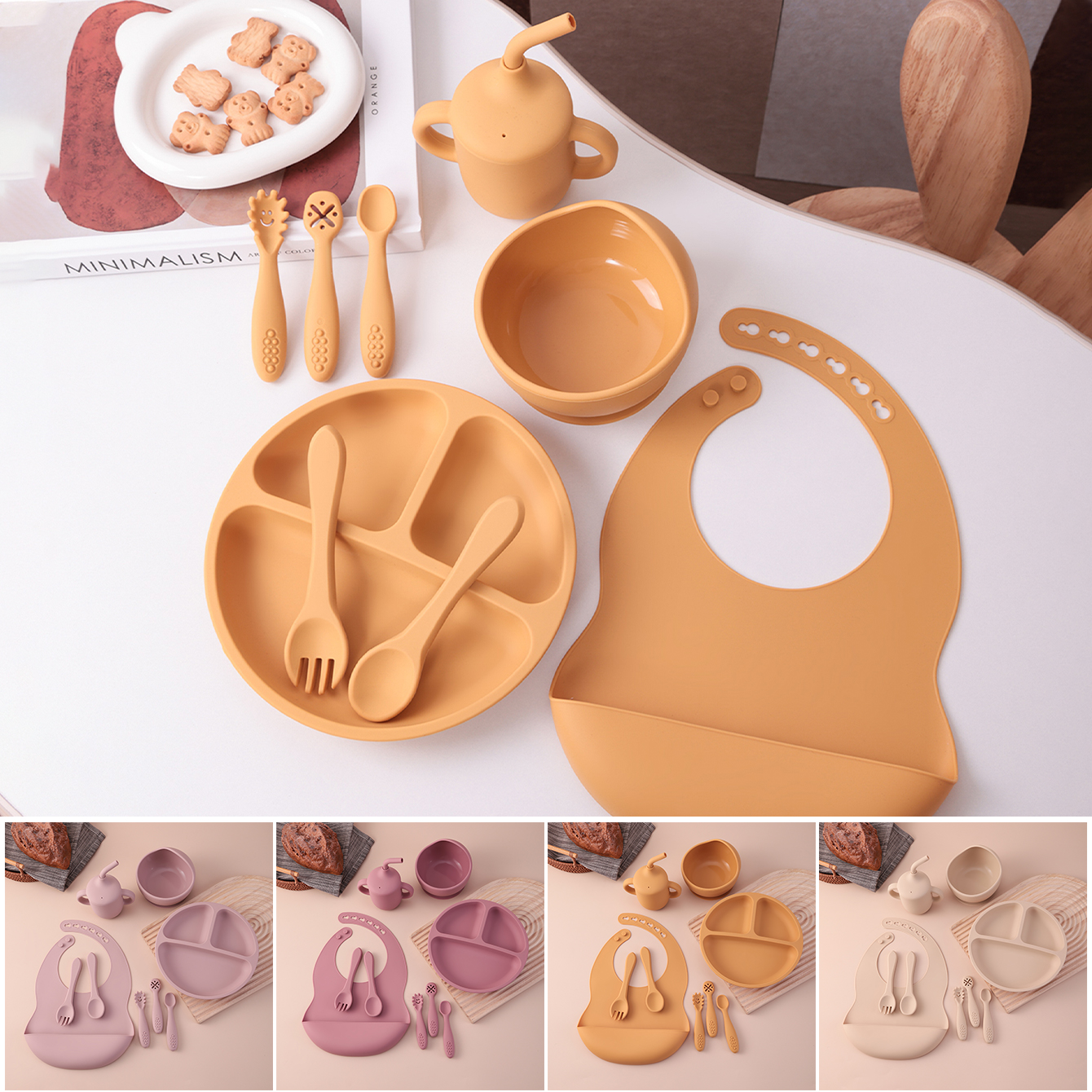9PCS Silicone Baby Feeding Set - Baby Led Weaning Set บทวิจารณ์และราคา