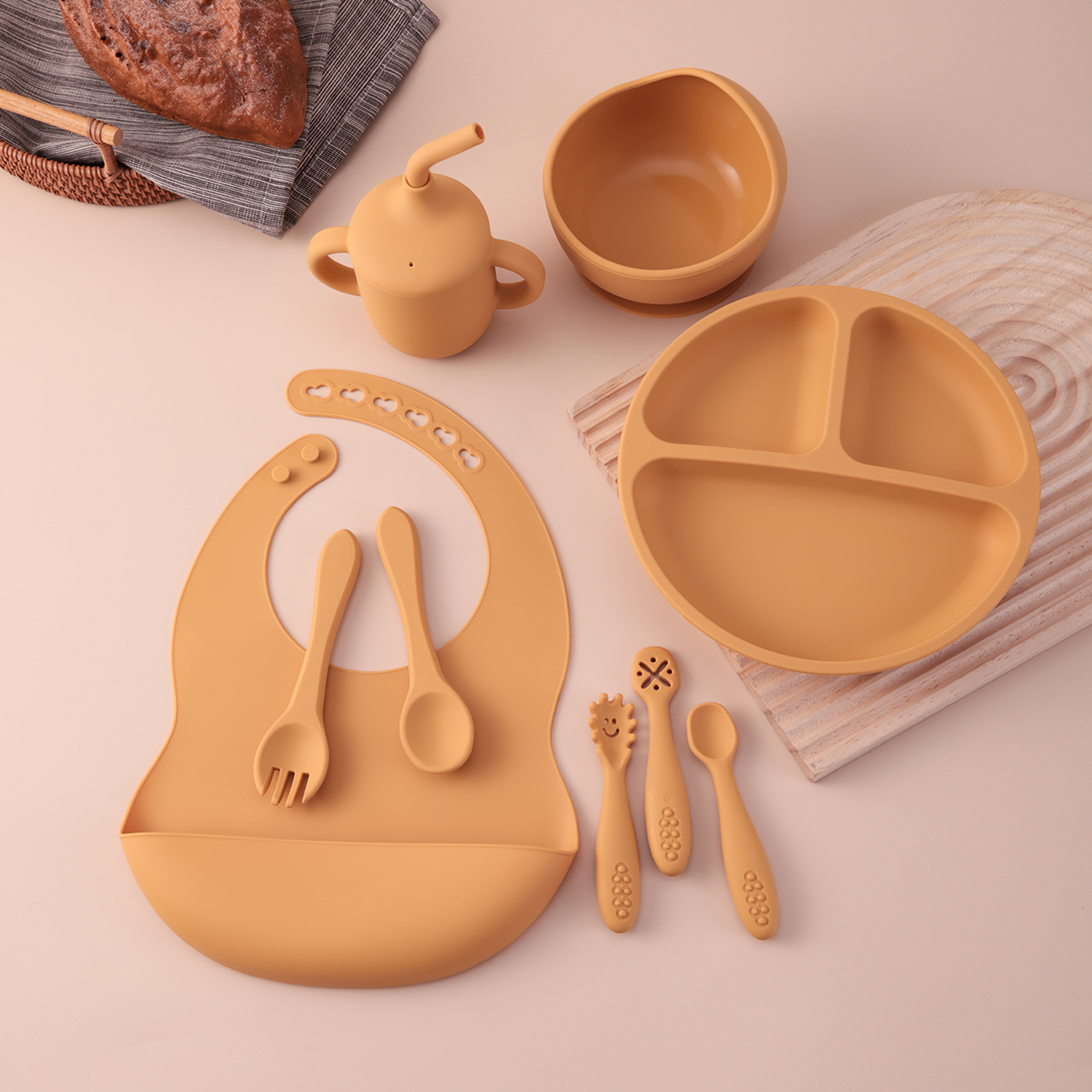 9PCS Silicone Baby Feeding Set - Baby Led Weaning Set บทวิจารณ์และราคา