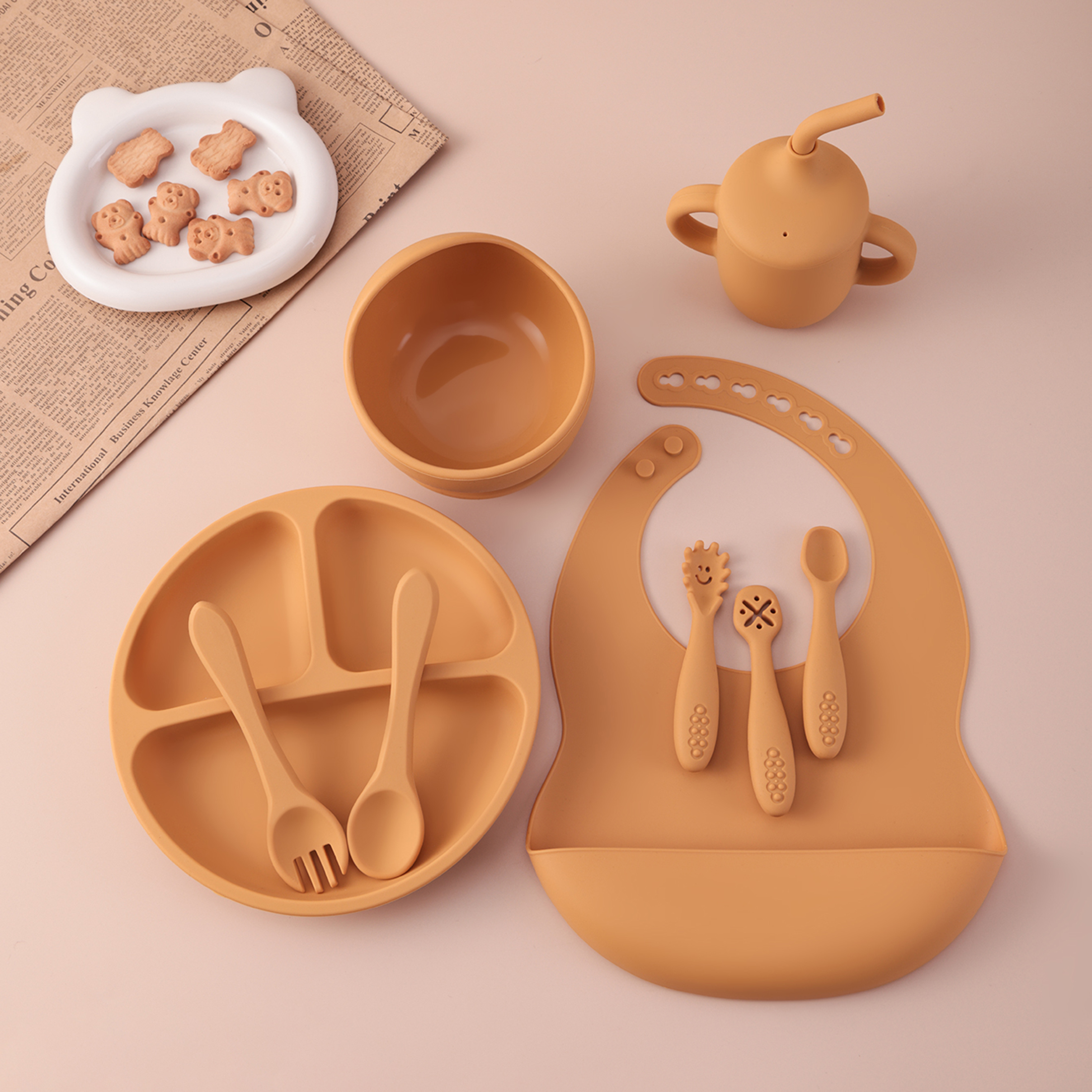 9PCS Silicone Baby Feeding Set - Baby Led Weaning Set บทวิจารณ์และราคา