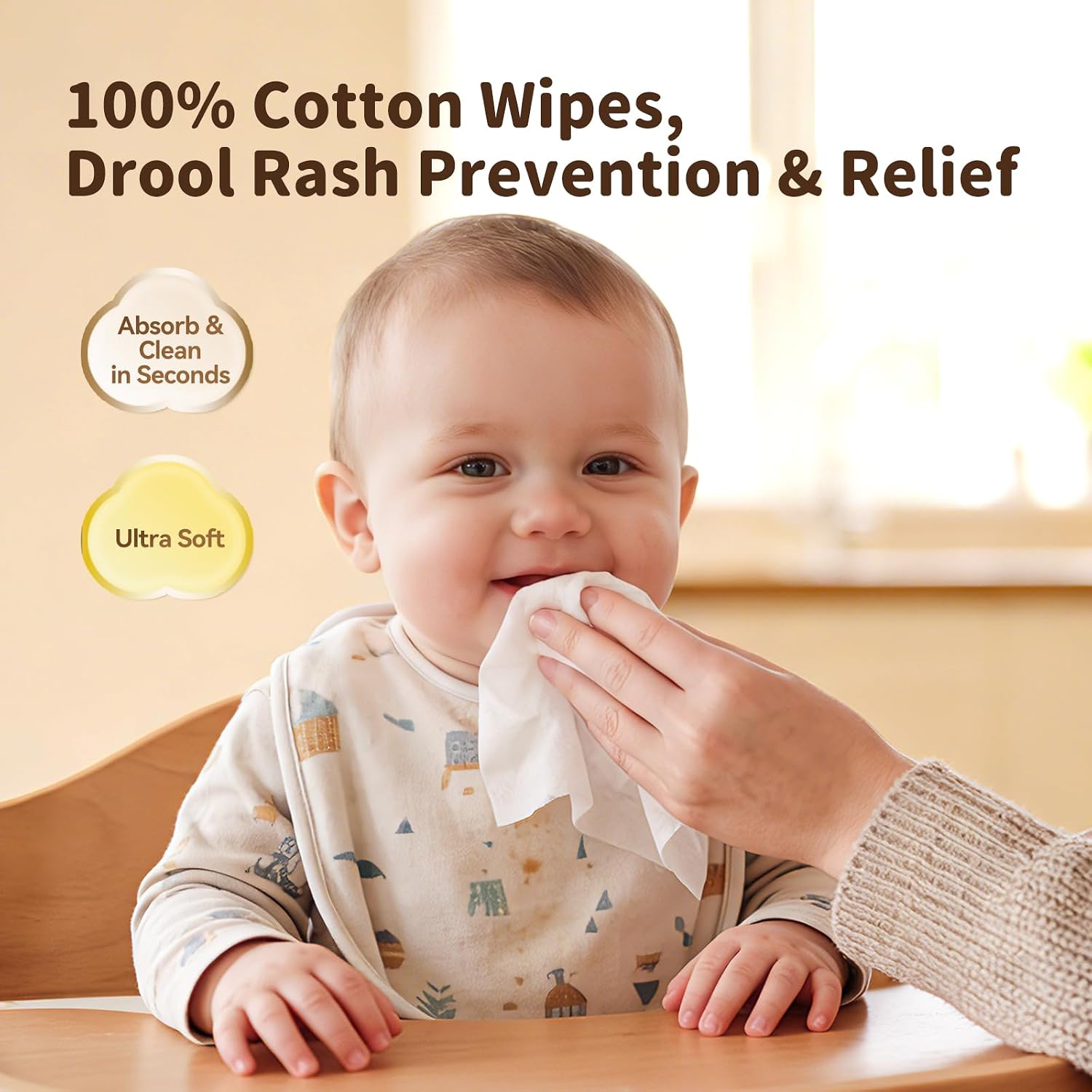 100% Cotton Dry Wipes for Baby - Baby Products For Dry Skin บทวิจารณ์และราคา