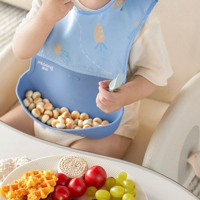 Children's Waterproof Bib Baby - Silicone Baby Bibs บทวิจารณ์และราคา