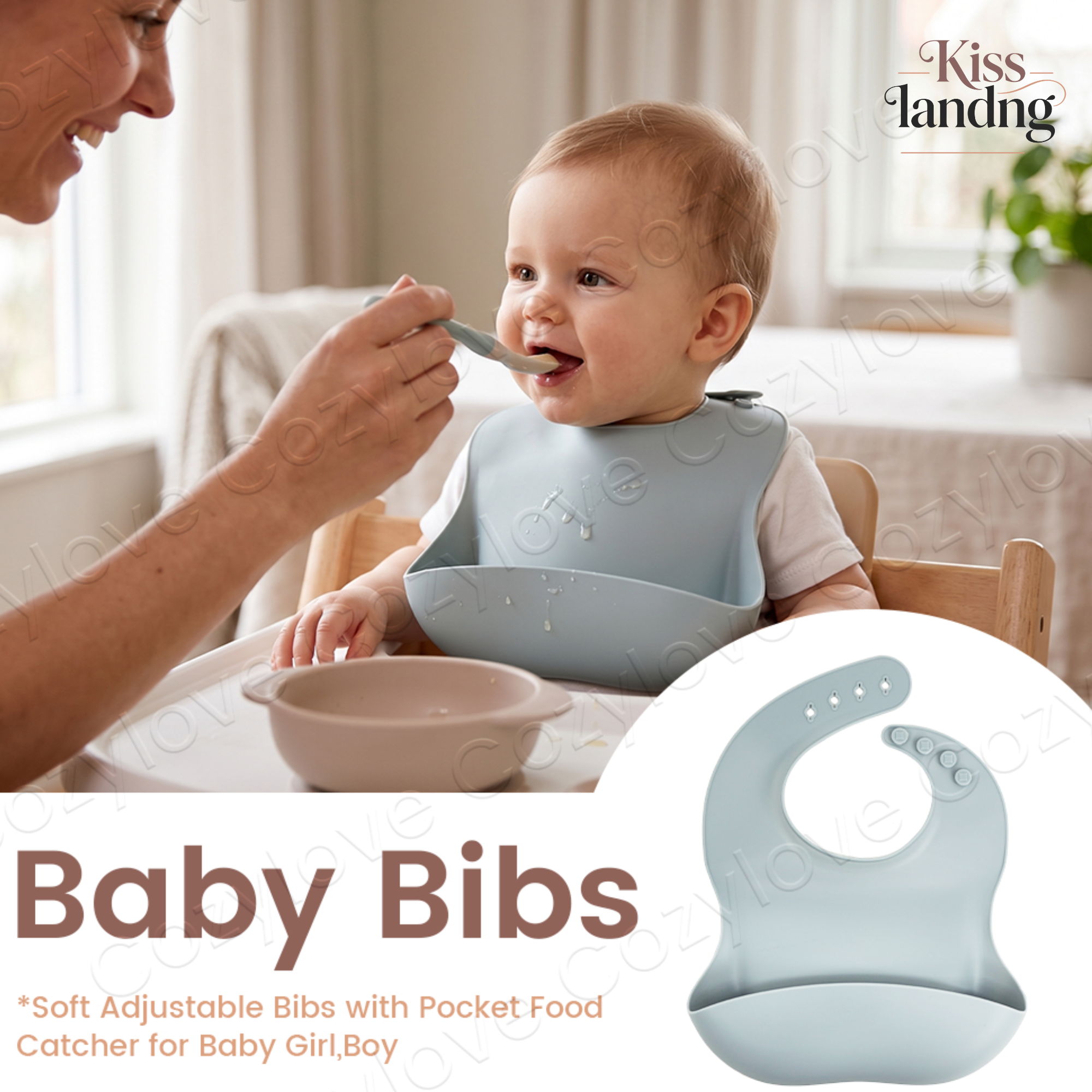 Waterproof Silicone Baby Feedi - Silicone Baby Bibs บทวิจารณ์และราคา