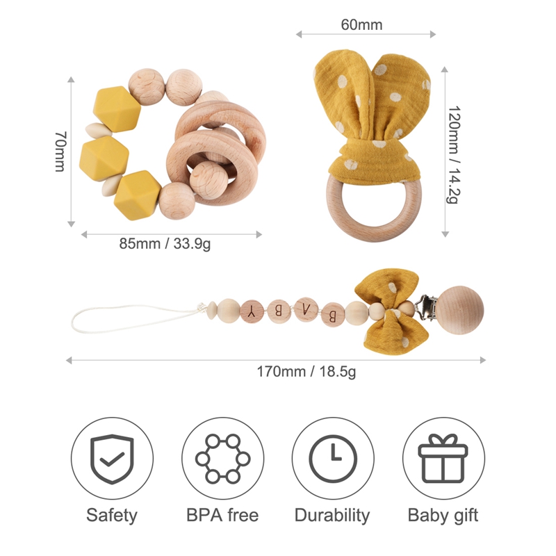 1pc Baby Rattle Wooden Ring Be - Baby Products Pictures บทวิจารณ์และราคา