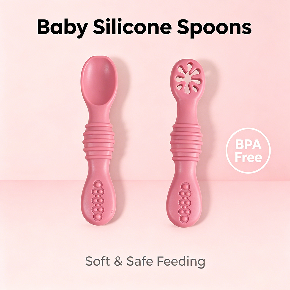 2PCS Silicone Baby Feeding Spo - Baby Led Weaning Set บทวิจารณ์และราคา