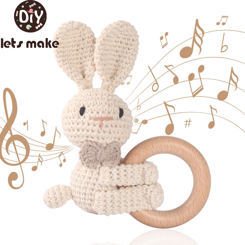 1PC Crochet Animal Rabbit Ratt - Baby Products Pictures บทวิจารณ์และราคา