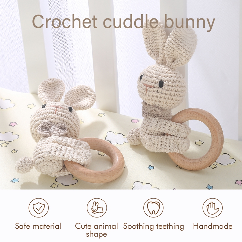 1PC Crochet Animal Rabbit Ratt - Baby Products Pictures บทวิจารณ์และราคา