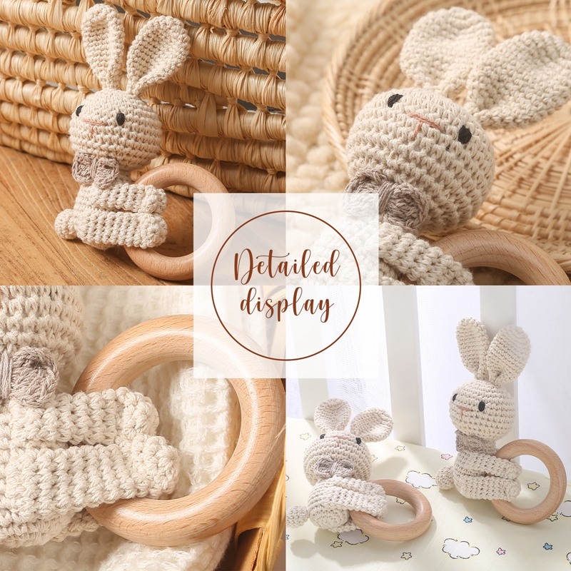 1PC Crochet Animal Rabbit Ratt - Baby Products Pictures บทวิจารณ์และราคา