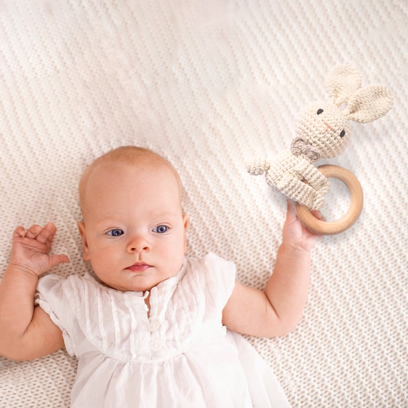 1PC Crochet Animal Rabbit Ratt - Baby Products Pictures บทวิจารณ์และราคา