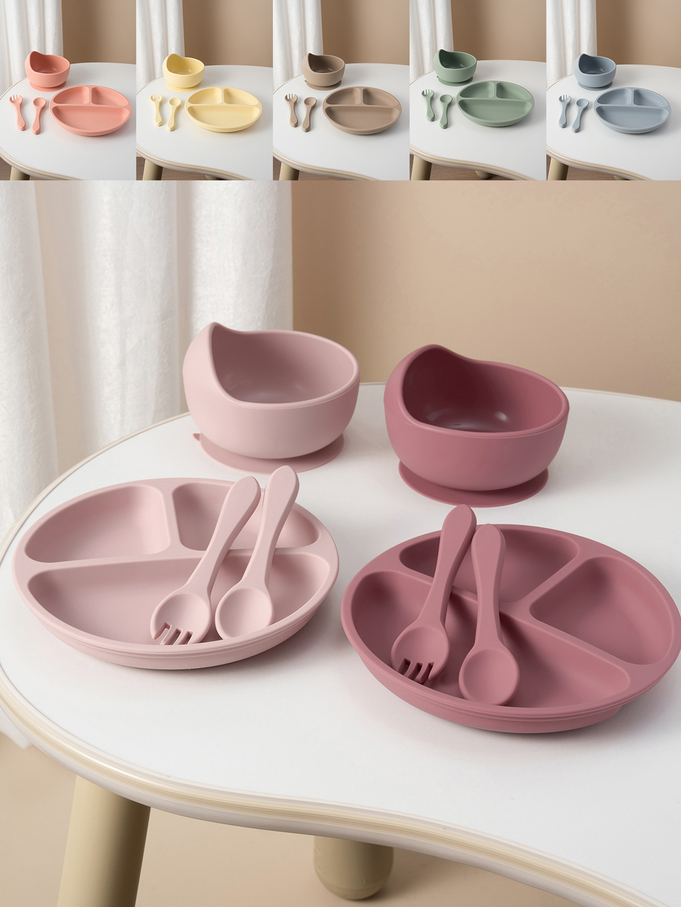 4PCS Baby Silicone Feeding Set - Baby Led Weaning Set บทวิจารณ์และราคา