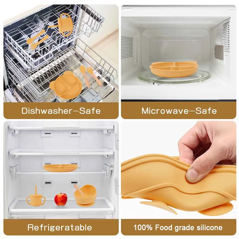New Baby Feeding Plate Sets Su - Baby Led Weaning Set บทวิจารณ์และราคา
