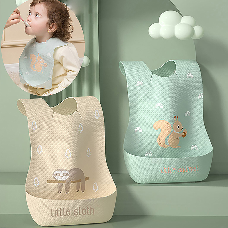 Waterproof Adjustable Food Fee - Silicone Baby Bibs บทวิจารณ์และราคา