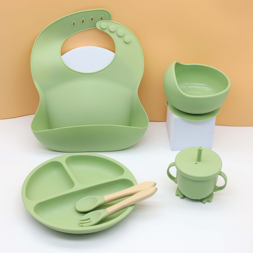 Hot baby food tableware set bi - Silicone Baby Bibs บทวิจารณ์และราคา