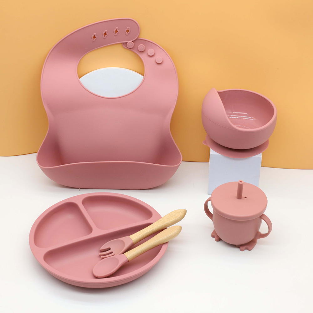 Hot baby food tableware set bi - Silicone Baby Bibs บทวิจารณ์และราคา