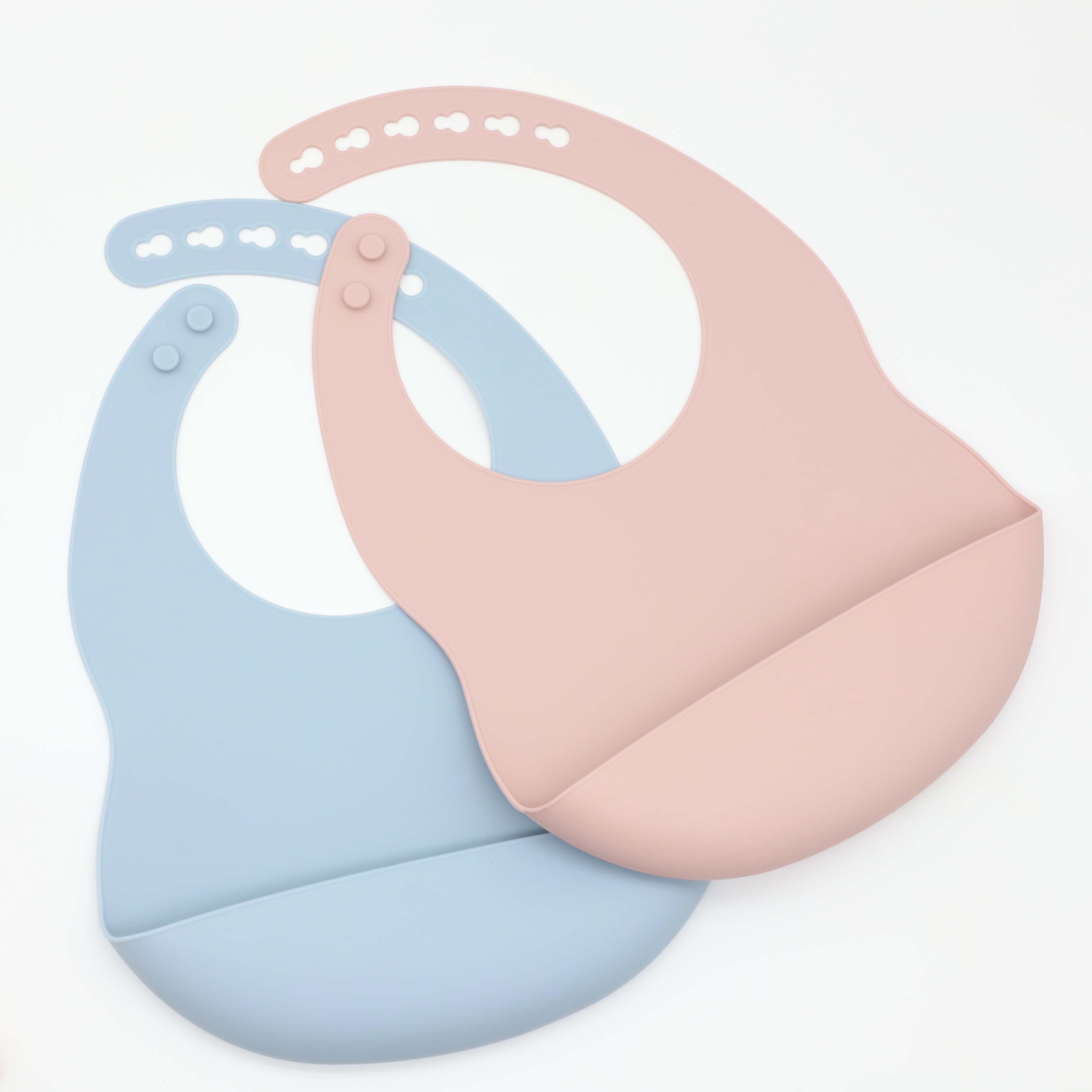New baby silicone bib with adj - Silicone Baby Bibs บทวิจารณ์และราคา