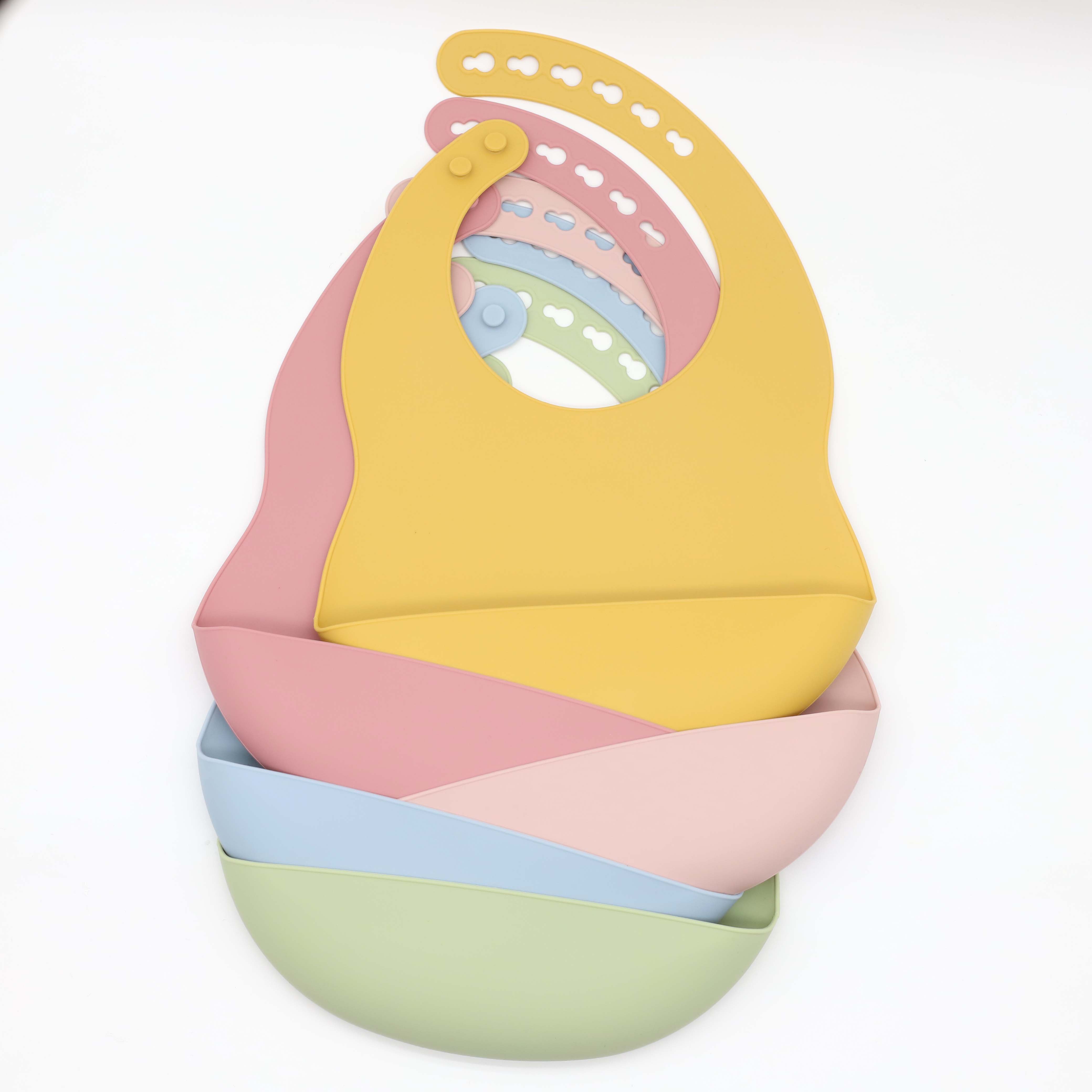 New baby silicone bib with adj - Silicone Baby Bibs บทวิจารณ์และราคา