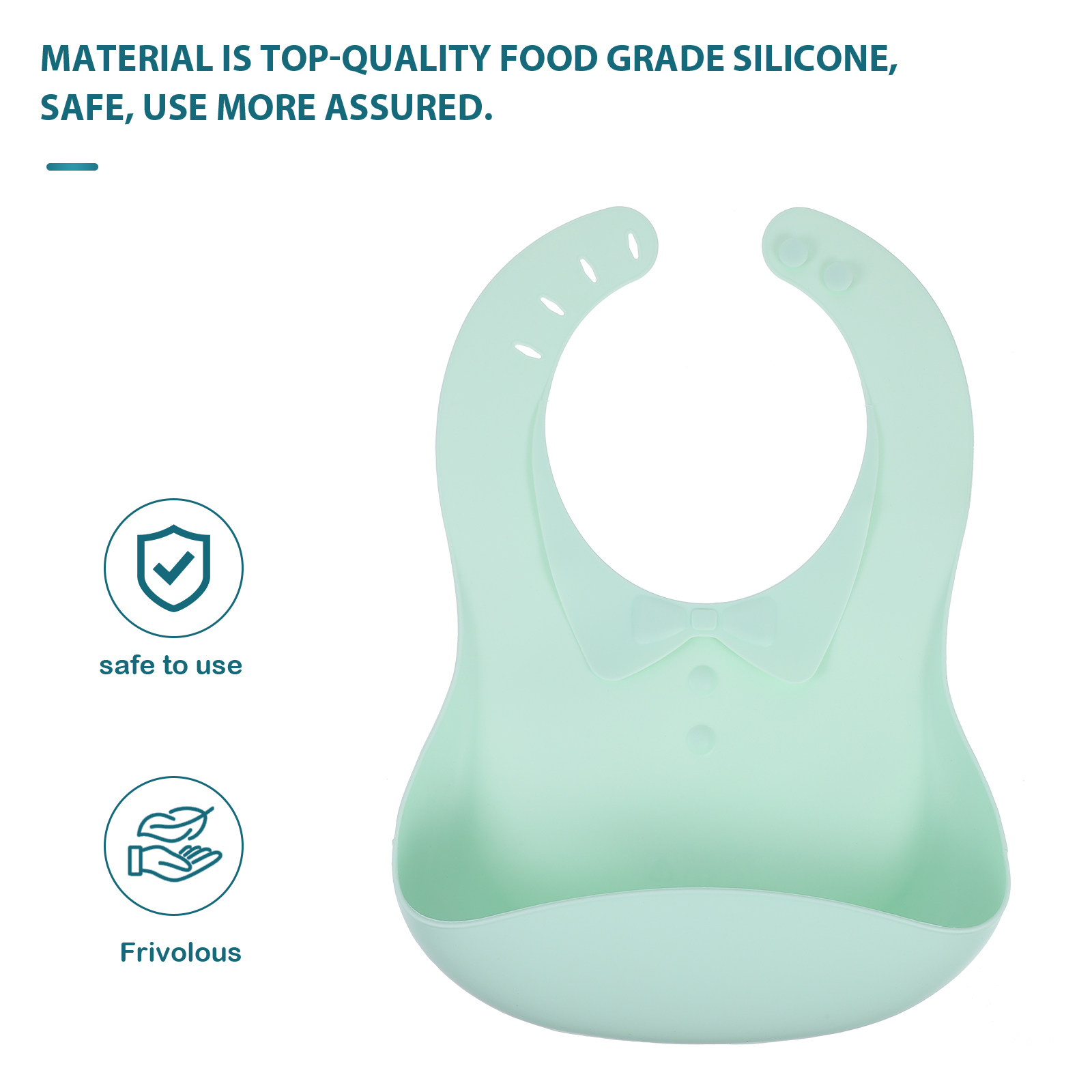 Waterproof Silicone Baby Bib A - Silicone Baby Bibs บทวิจารณ์และราคา