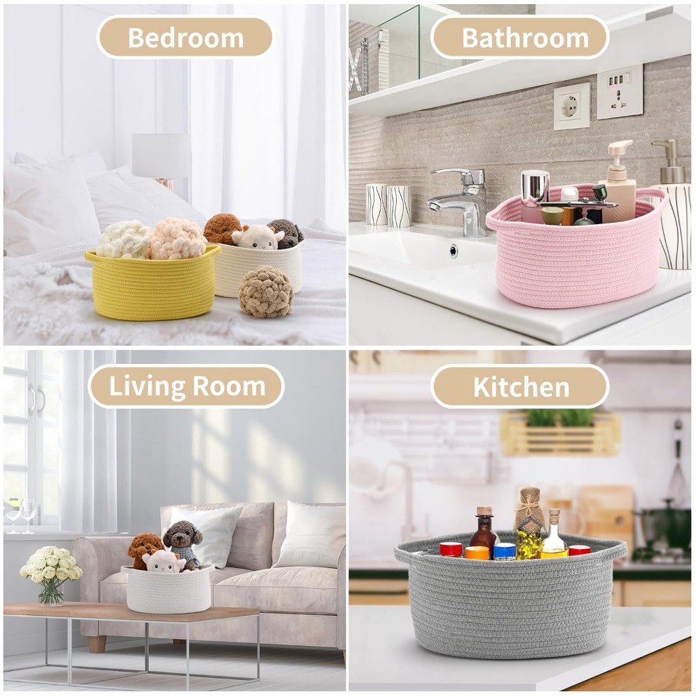 Medium Woven Cotton Rope Baske - Baby Products Gift Baskets บทวิจารณ์และราคา