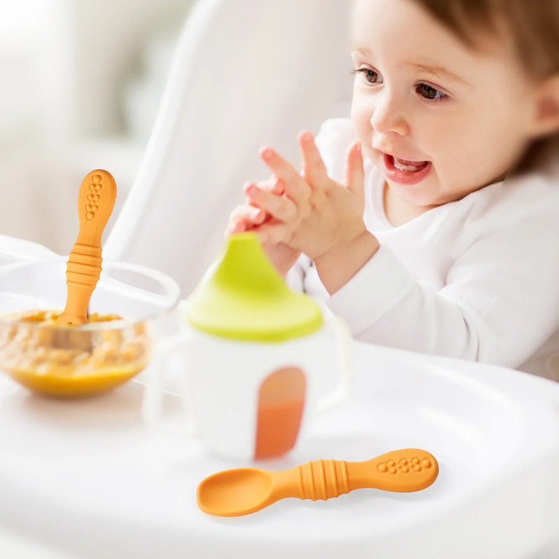 2PCS/Set Silicone Baby Spoons  - Baby Led Weaning Set บทวิจารณ์และราคา