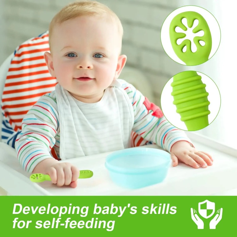 2PCS/Set Silicone Baby Spoons  - Baby Led Weaning Set บทวิจารณ์และราคา