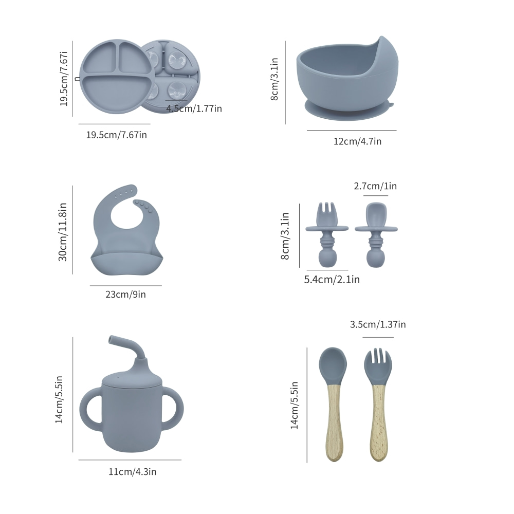 5pcs Silicone Baby Feeding Set - Baby Led Weaning Set บทวิจารณ์และราคา